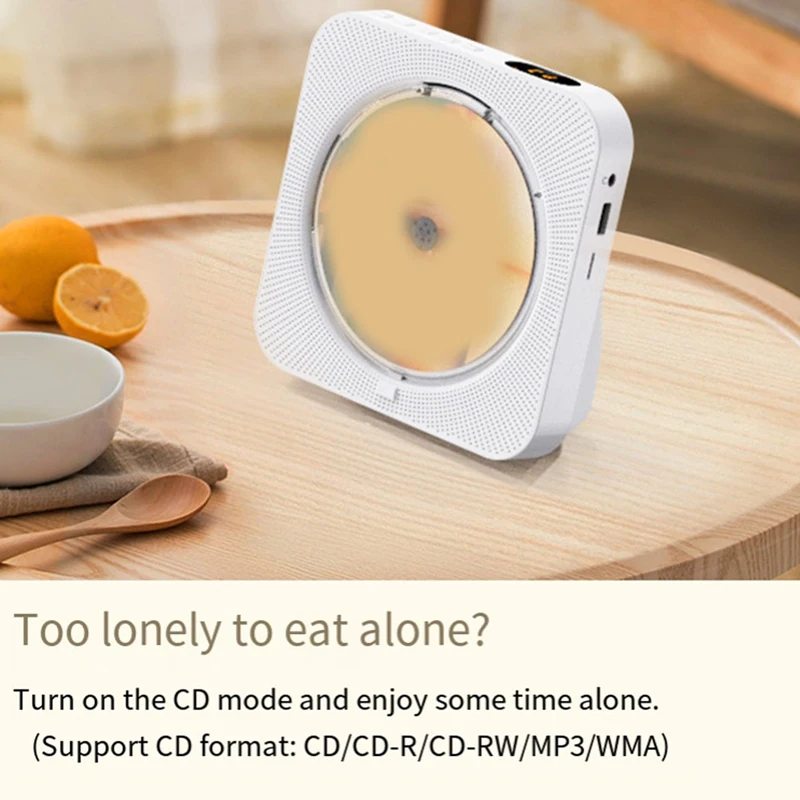 مشغل أقراص مضغوطة محمول KC-718 - بلوتوث، مكبرات صوت مزدوجة، راديو FM، USB، وضع سماعة الرأس، صوت ستيريو