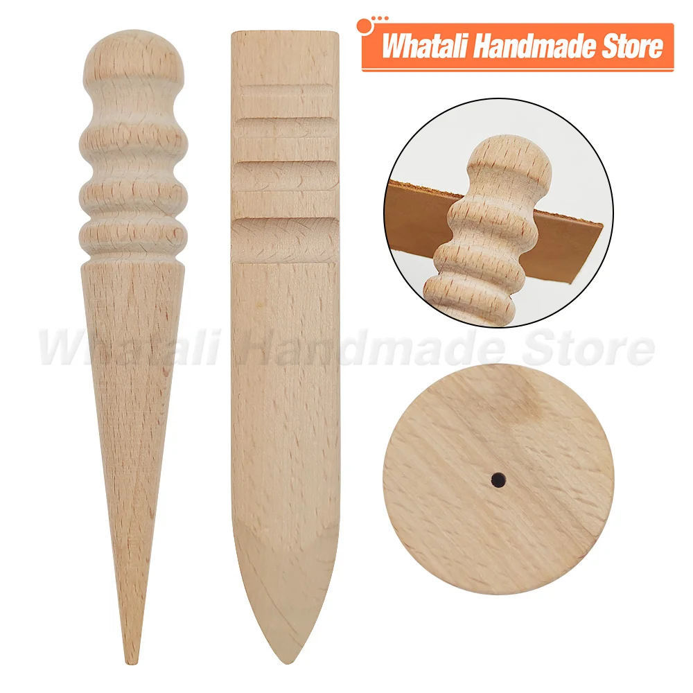 

Wood Leather Solid Wood Round Burnishing Edge Smooth Grooves Leather Edge For Polished Edge Leather Craft Working Tool Craft Kit