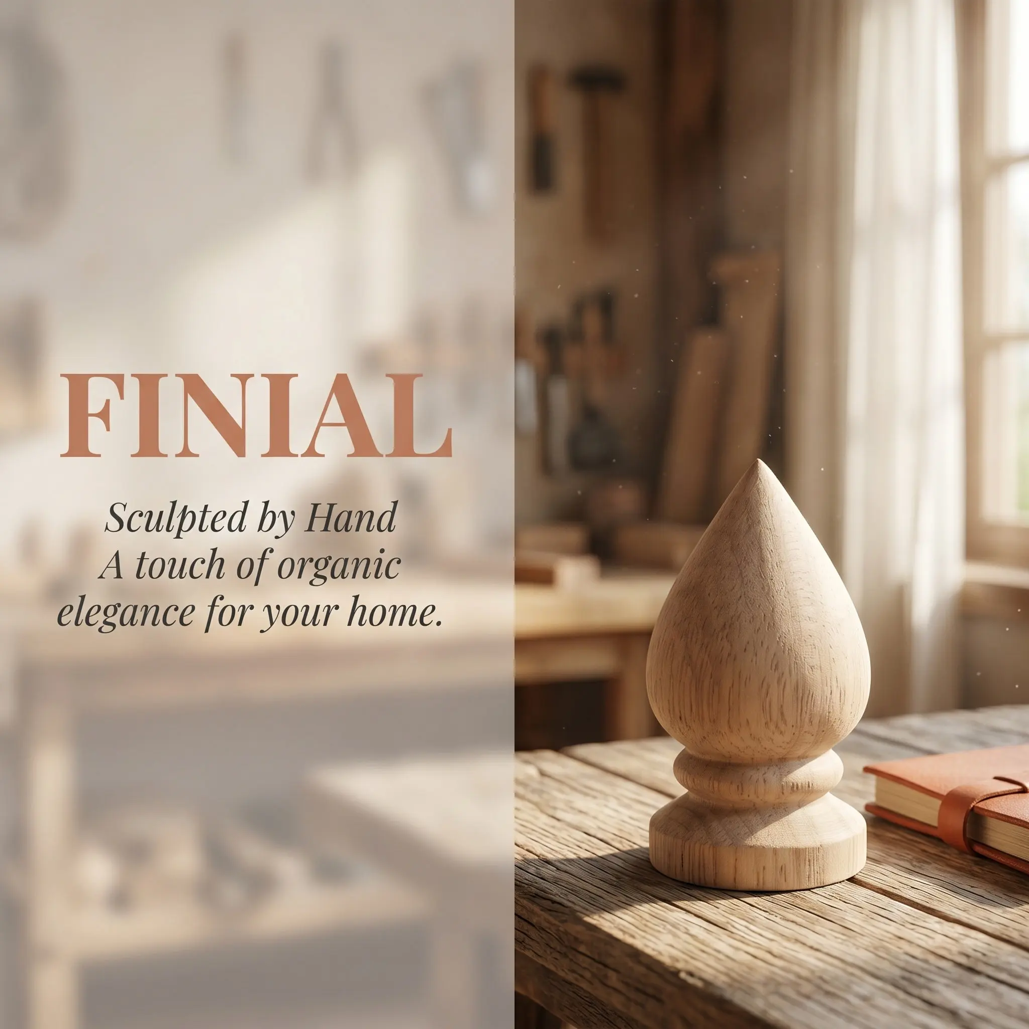 Picture 6: 2Pcs Natural Solid Wood Round Ball Stair Baluster Finials Smooth Handrail Grip Decorative Wooden Post Caps for Staircase Bed