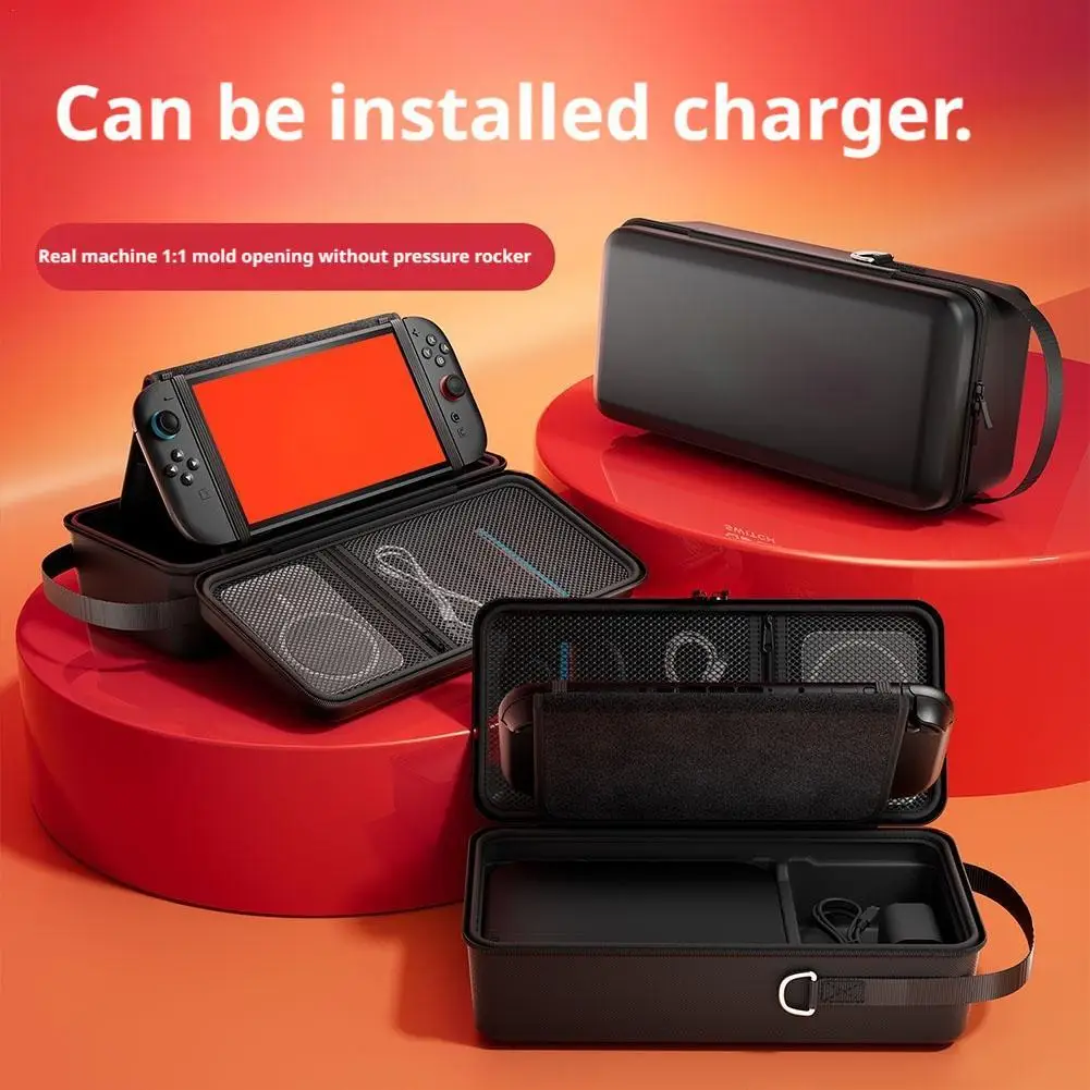 For NS Switch 2 Handheld Storage Bag Drop-Proof Large Capacity Carrying Hard Case Built-in Bracket For Switch 2 Game Accessories