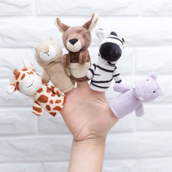 Kawaii Mini Animal Zebra Hippo Kangaroo Hand Puppets for Baby Kids Puzzle Finger Puppet