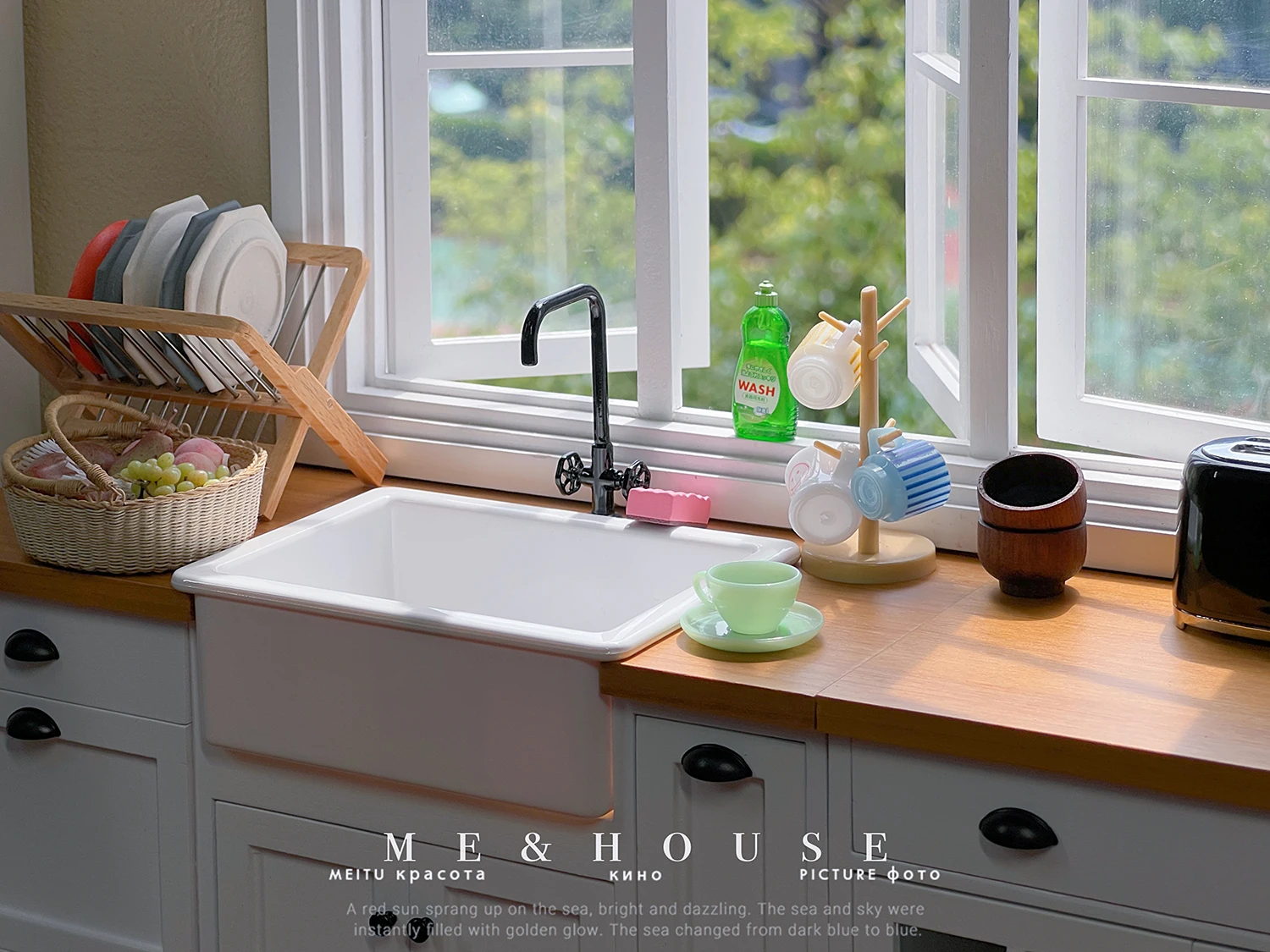 1/6 bjd ob11 miniature dollhouse furniture Mini model Kitchen DIY sink/basin/faucet