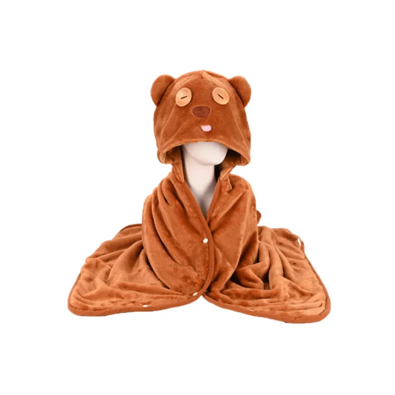 

Universal Studios Minions Gentleman Tim Bear Hooded Blanket Shawl for Girls Cozy Warm Nap & Air-conditioning Throw Birthday Gift