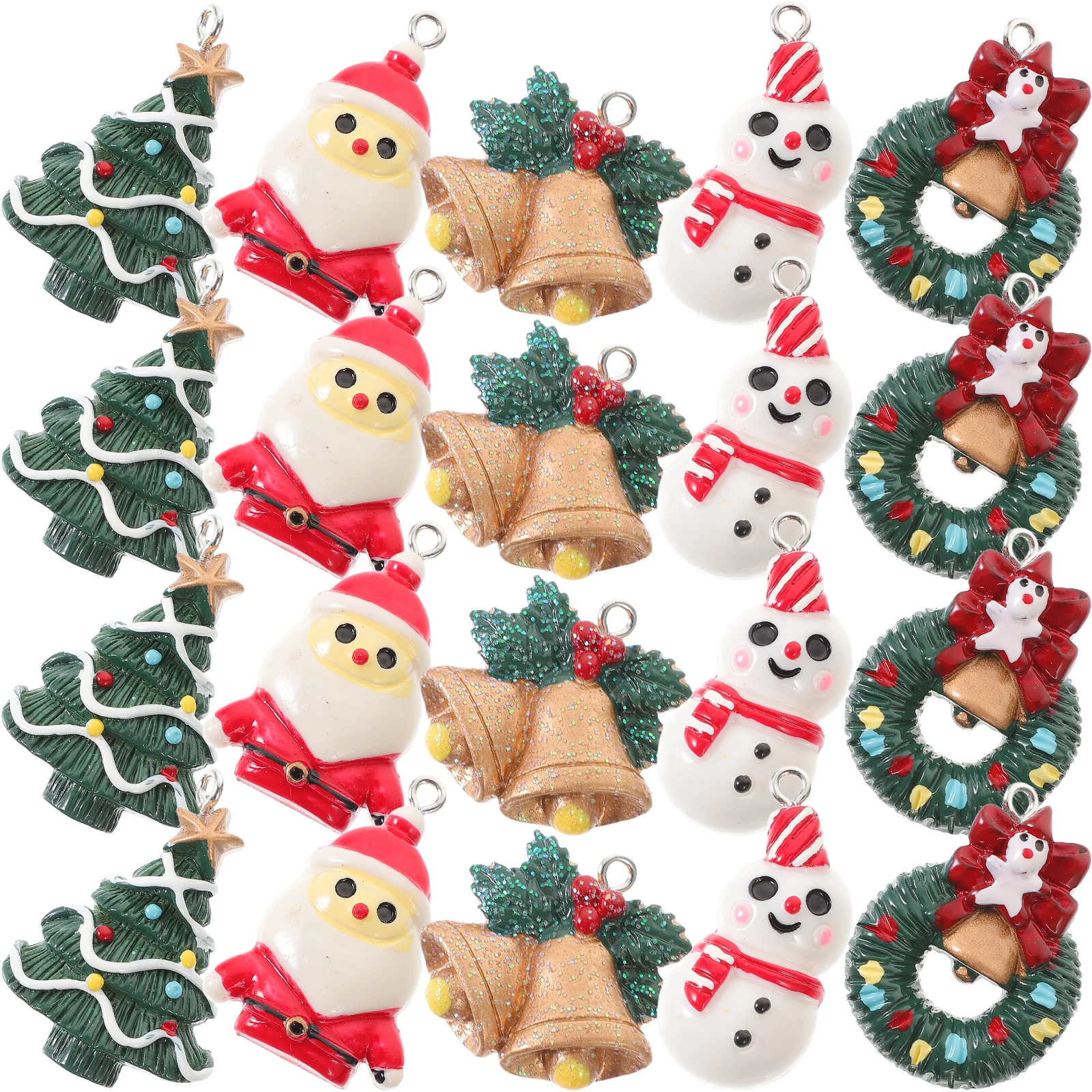 

20 Pcs Tree Elder Keychains Hanging naments Xmas Christmas Hanging nament Decor Snowman DIY Accessories Tree Pendants Gifts