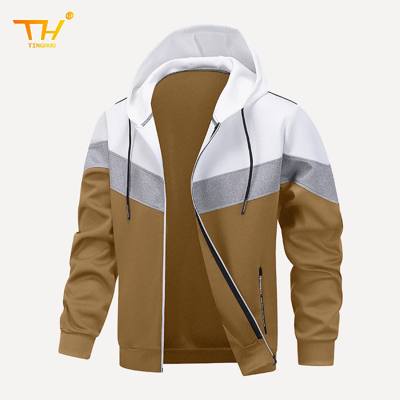 2025 New Men's Hoodies Patchwork Casual Fashion Hooded Sweatshirt Men Jogging Sports Gym Men StreetClothing