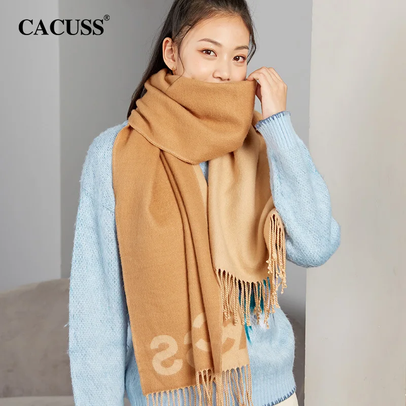 Scarf Autumn and Winter New Women's Cotton Wool Warm Scarf Korean Fashion Tassel Shawl Lovers Wholesale and Direct Sales