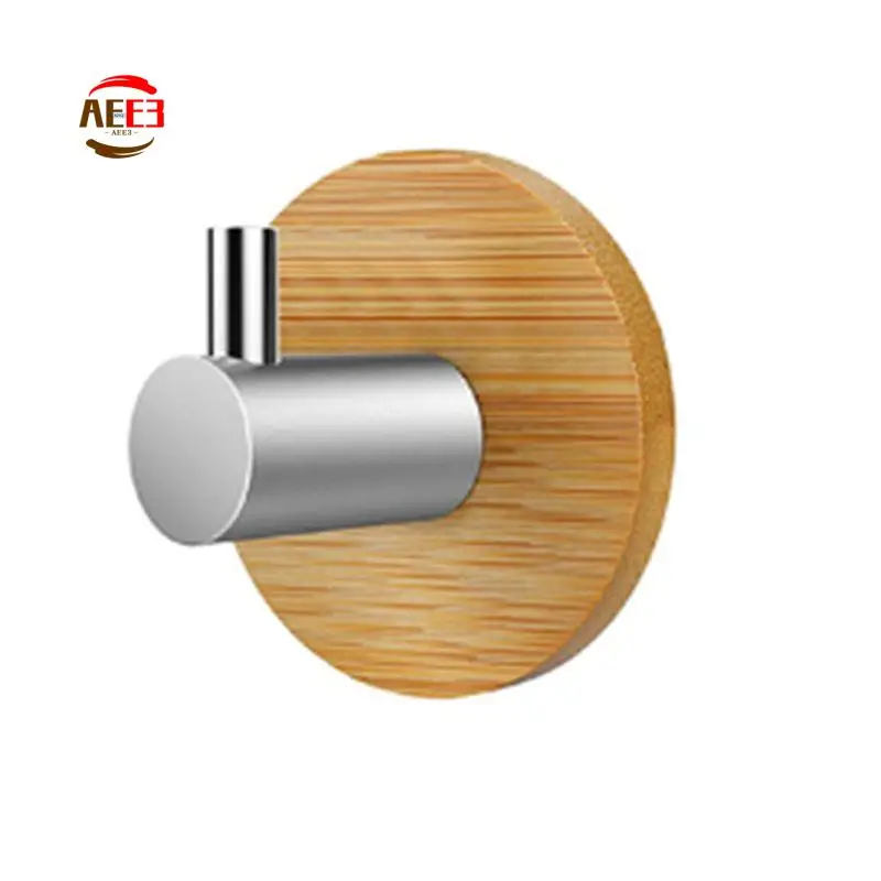 

AEE3-бамбуковый крючок из нержавеющей стали, настенная сумка для одежды, вешалка для наушников, вешалка для ключей, кухня, ванная комната, дверь, полотенце, нержавеющая полка