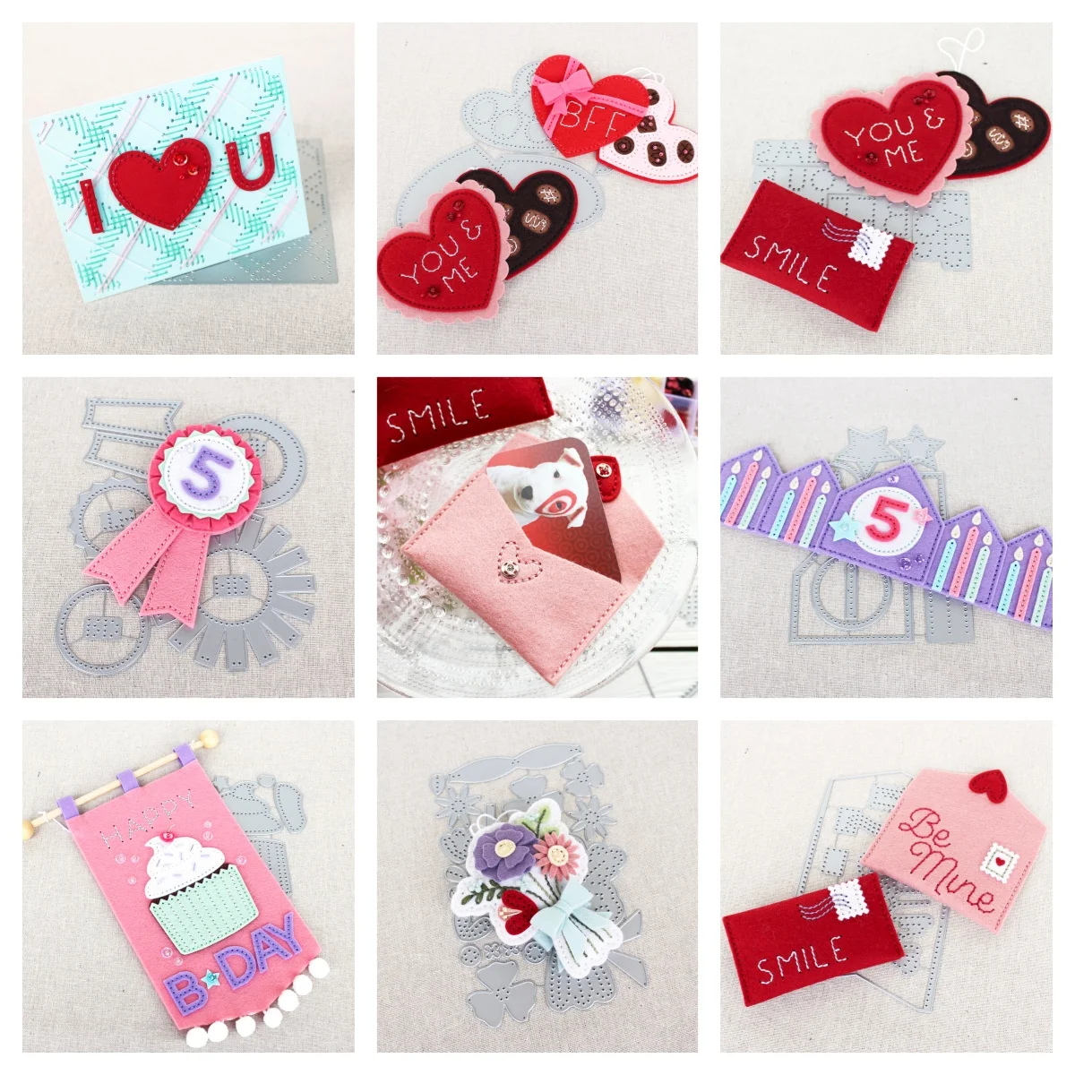 

2025 Valentine's Day Collection Heart Flowers Birthday Metal Felt Cutting Dies For DIY Scrapbook Decoration Embossing Template