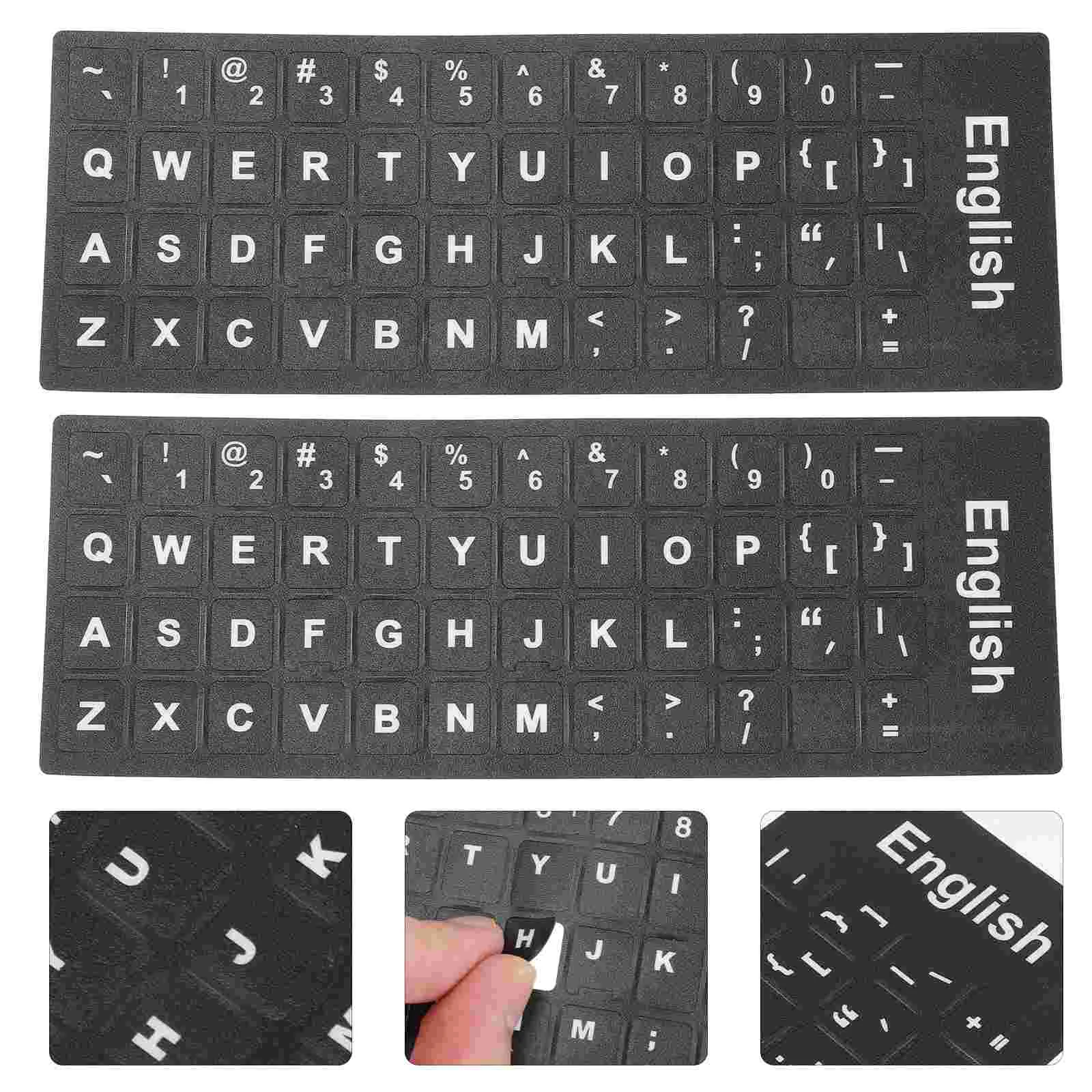 

10 Sheets Laptop Keyboard Stickers Keyboards Qwerty Pvc Wired Computer Replacement