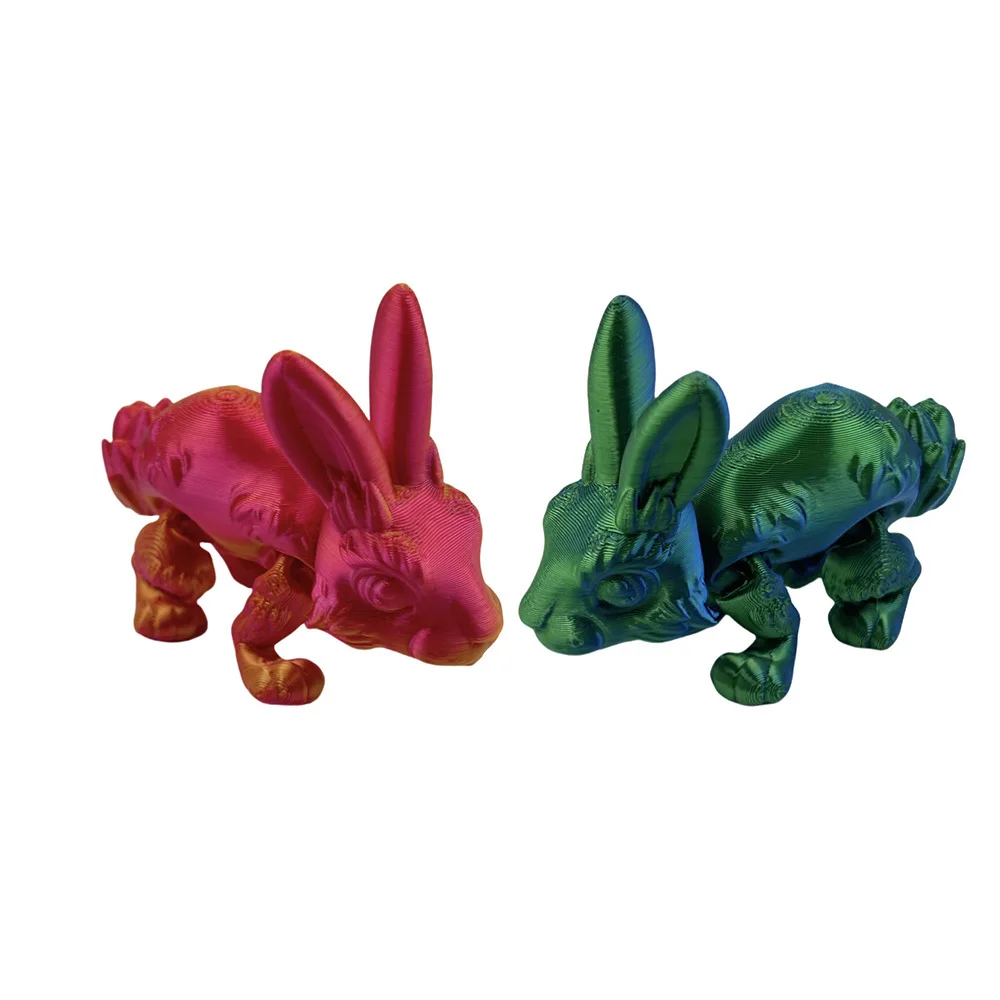 3D Printed Toys Rabbits Figures Simulation Model Multi-joint Movable Ornament Decorative Desktop Creativity Novelty Kids Gifts