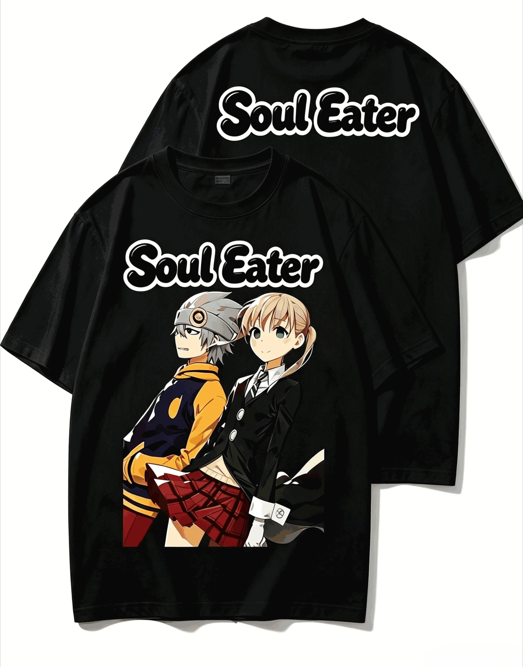 2026 Summer Hot Sale Anime Soul Eater T Shirt Y2K Unisex Gothic Cotton Round T-shirt Hip Hop Streetwear Oversized Punk T-shirt