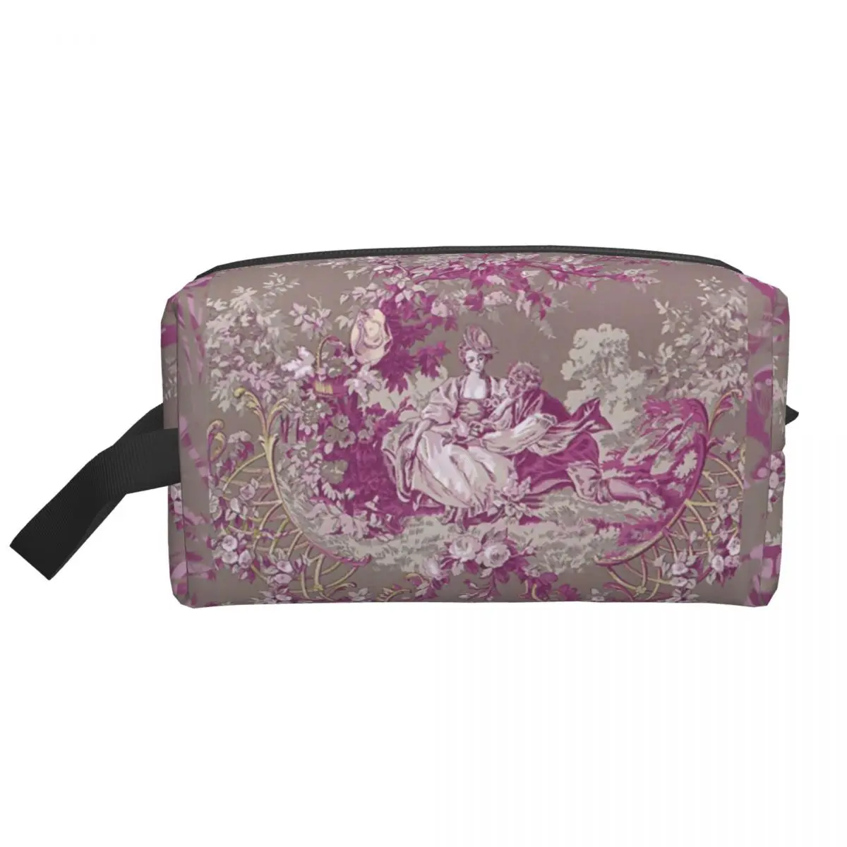 

Toile De Jouy Makeup Bag Women Travel Cosmetic Organizer Kawaii Vintage French Storage Toiletry Bags