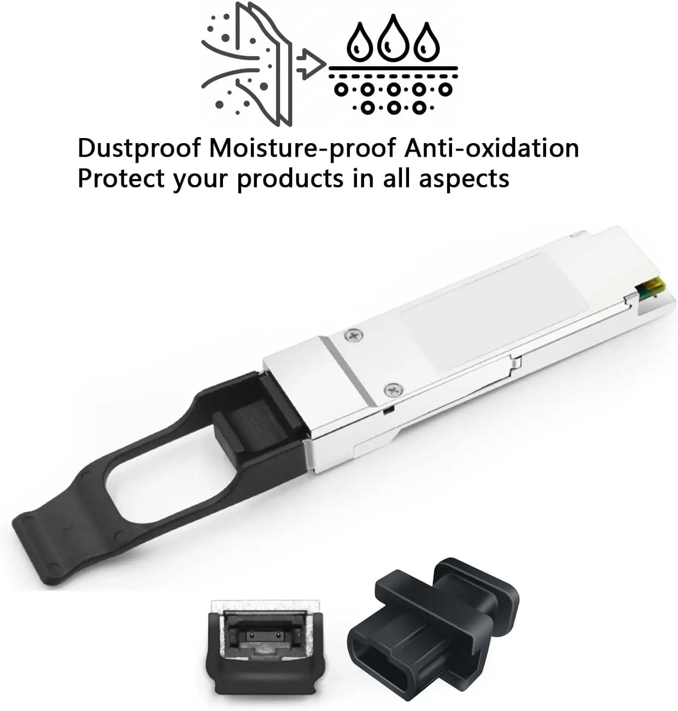 QSFP+ QSFP28 Dust Covers Anti-Dust Caps Suitable for MTP/MPO QSFP+ QSFP28 Optical Module Soft Plastic