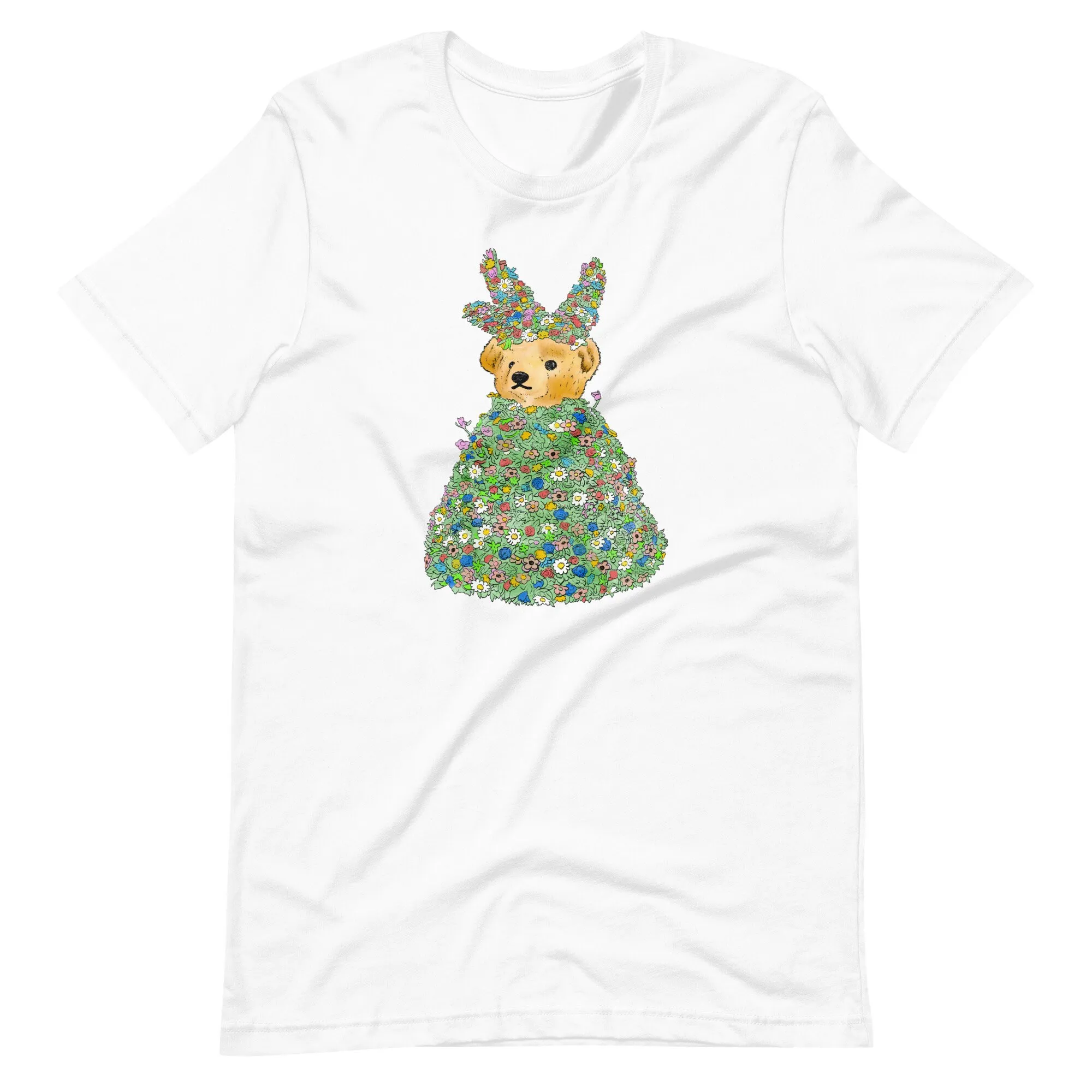 

Футболка с цветочным принтом медведя без текста