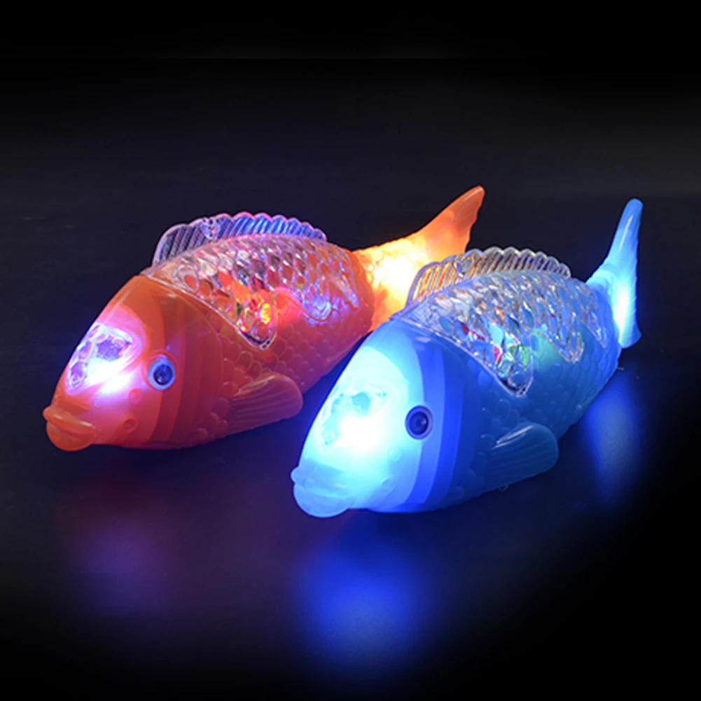 Kids Toy Simulated Swimming Electric Projection Colored Fish Light Music Free Swing Holiday Gift