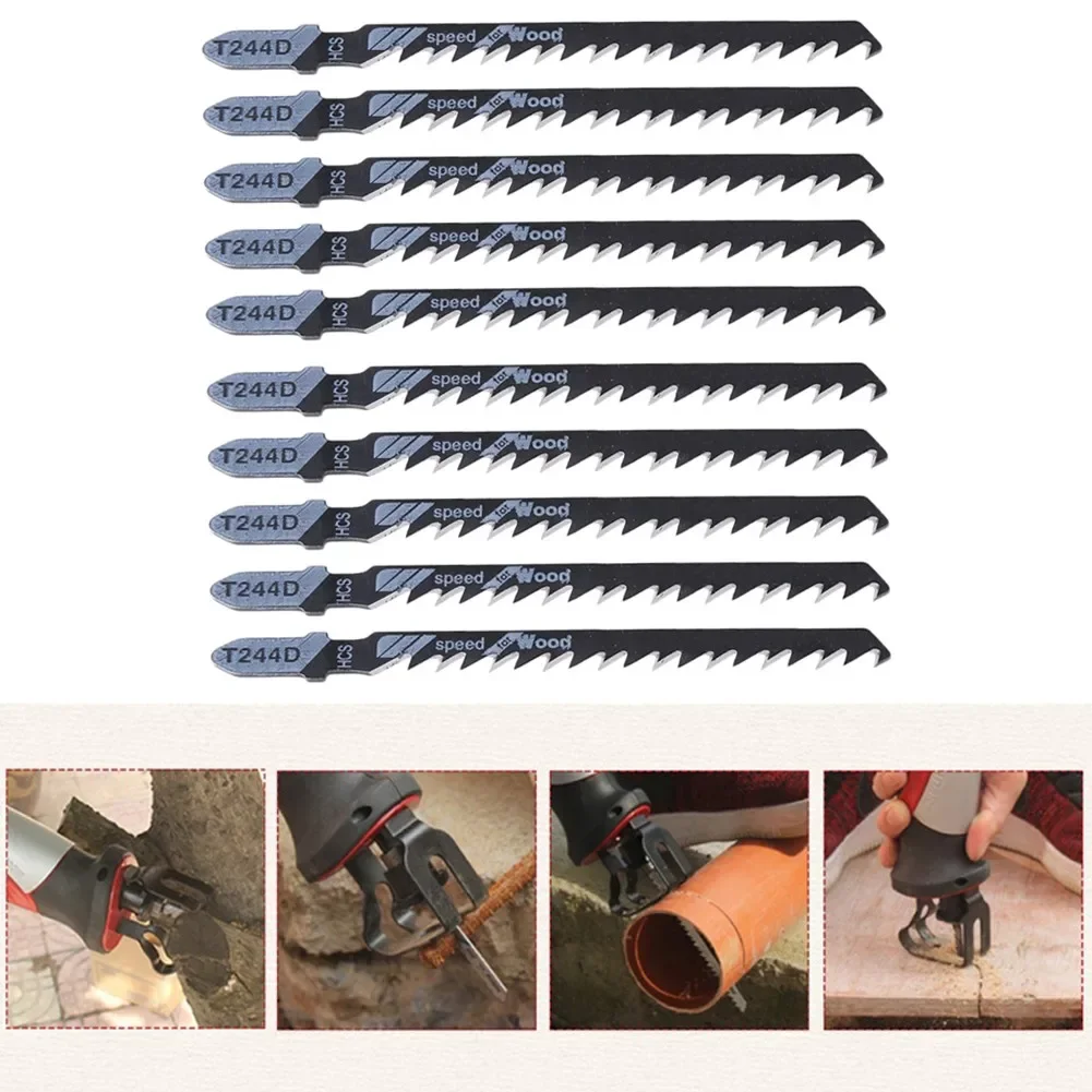 10 Chiếc T244D Jig Lưỡi Cưa HCS Thép Carbon Cao Cấp Bộ Ghép Hình Lưỡi Dao Nhựa Gỗ Cắt Nhanh Dụng Cụ