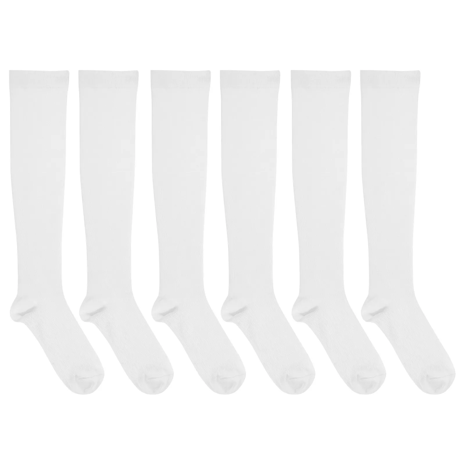 

3pcs 3 Pairs Compression Knee High For Men Fencing Knee High Socks For Sports Running Cycling Training Tube Socks White