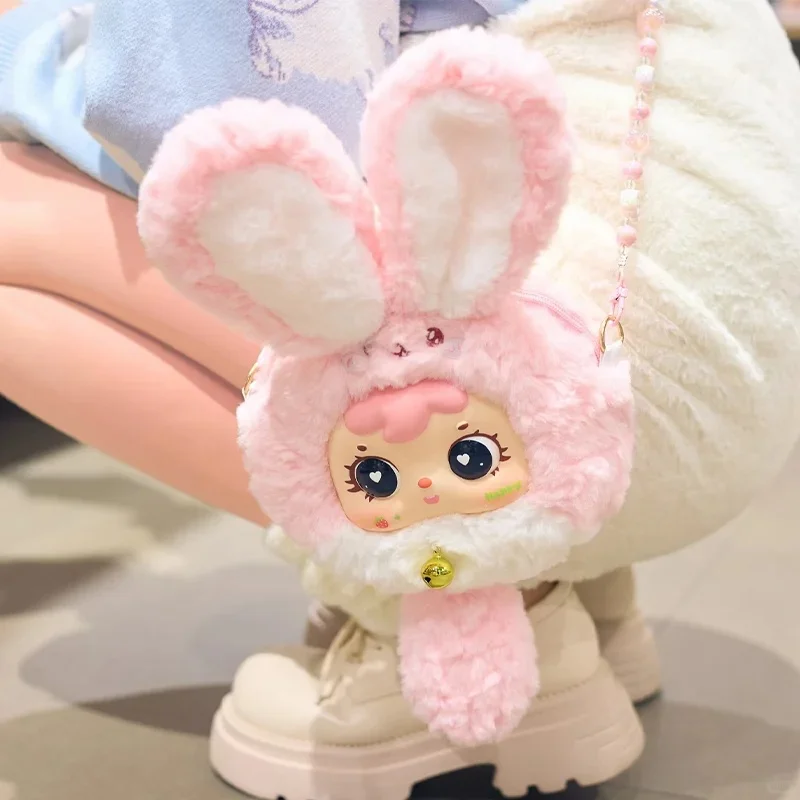 

Dopamine Rabbit Plush Crossbody Bag With Zipper Trendy Blind Box Gift For Girls Cute Rabbit Toy Chain Bag Fashionable Toys