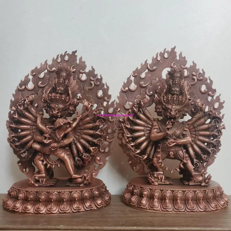 Special offer Exquisite DA WEI DE Yamantaka copper Vajra Buddha figure statue copper carving buddhist altar family worship 15cm