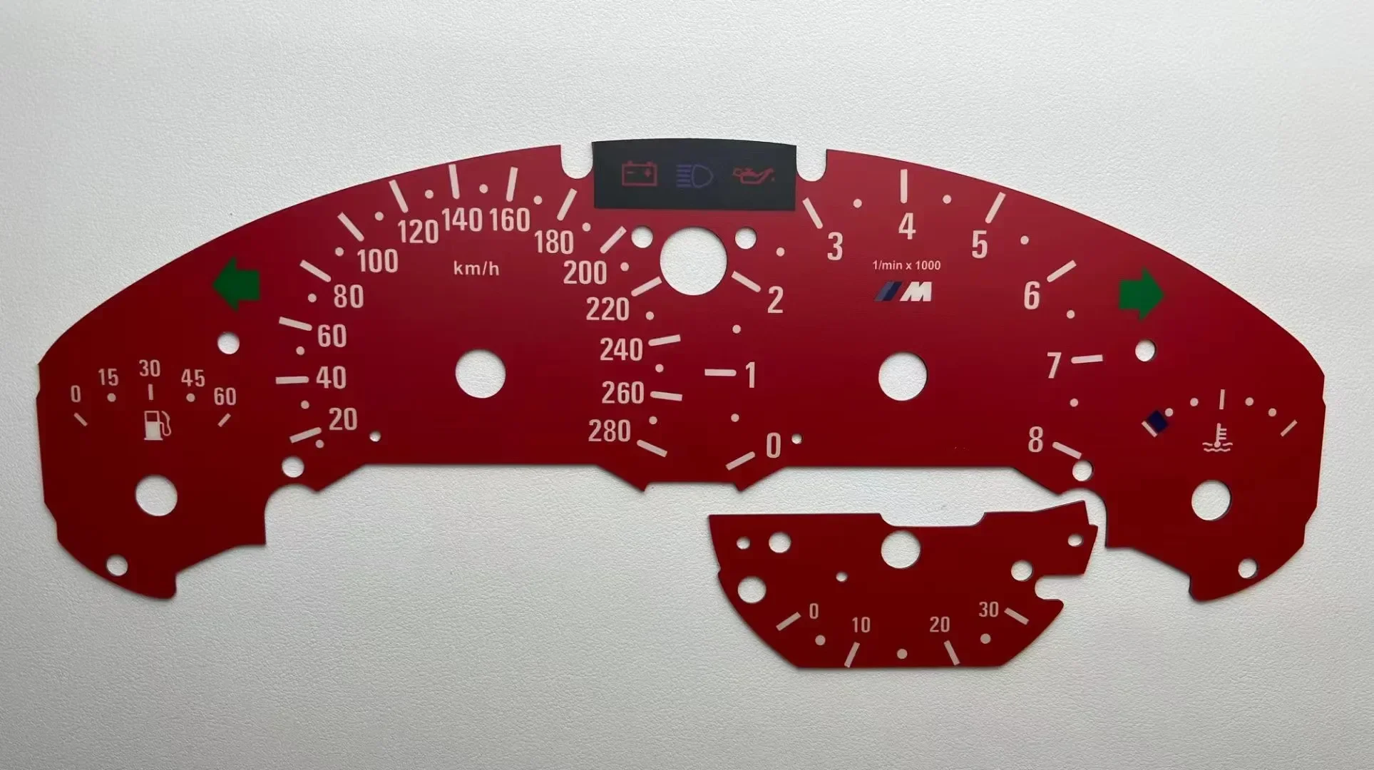 Instrument Counter FACE Overlay Speedo Tacho Dials For BMW E36 M3 Petrol Custom Gauge Faces 280KM/H 260KM/H 160MPH 300KMH