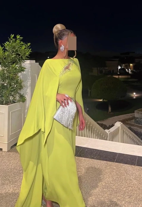 Green Arabic Prom Dress Crystals Long Party Gowns Dress For Women Arabic Formal Wedding Evening Dress Pageant Gown فساتين سهرة