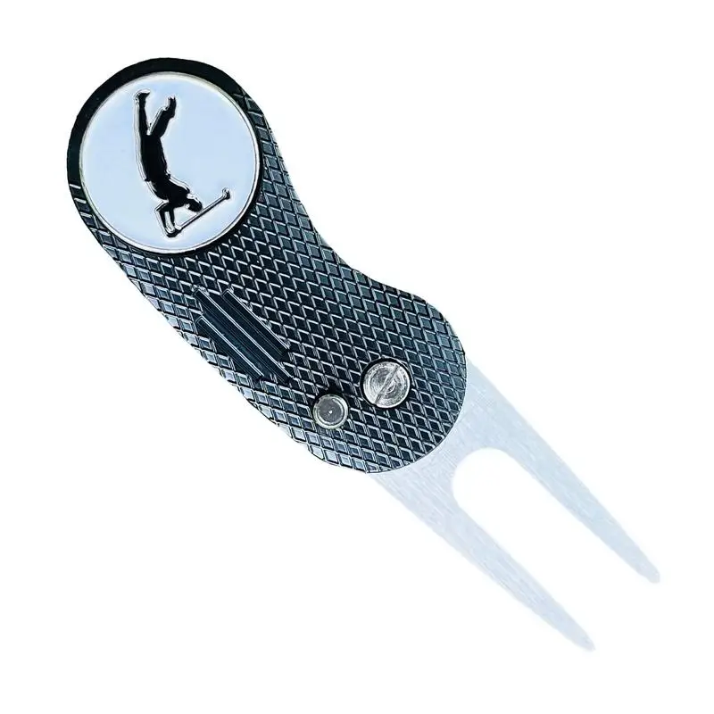 Ball Marker Divot Tool Golf Magnetic Ball Mark Divot Tool Practical Portable Golf Ball Markers For Putting Green Foldable Metal