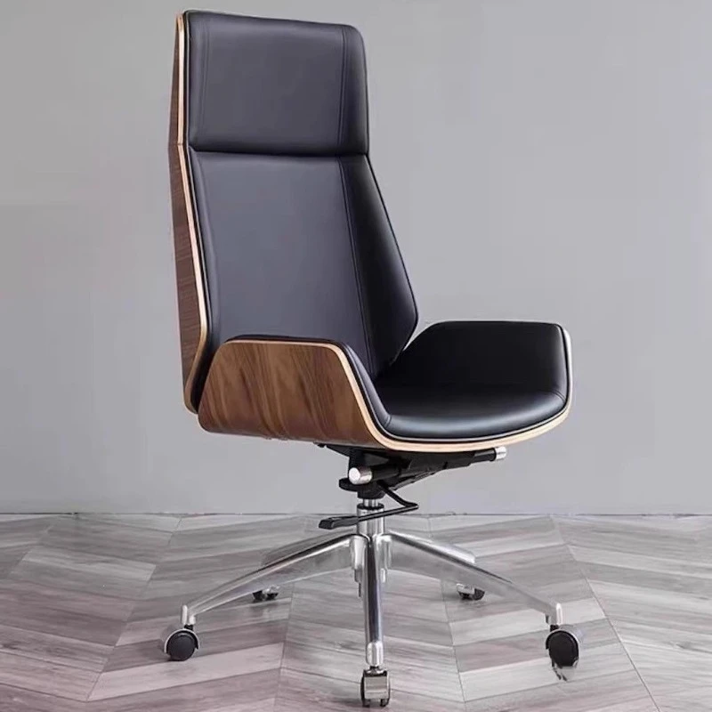 Swivel Height Adjustable Leather Chair Ergonomic Backrest Design Office Computer Chair for Business