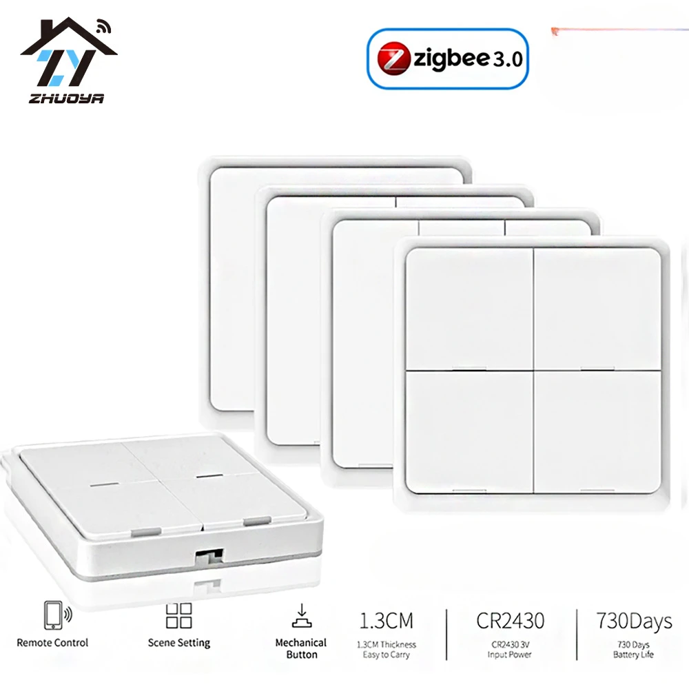 

Умный дом ZigBee Switch Сцена с дистанционным управлением одной кнопкой Повседневная сцена о открытии