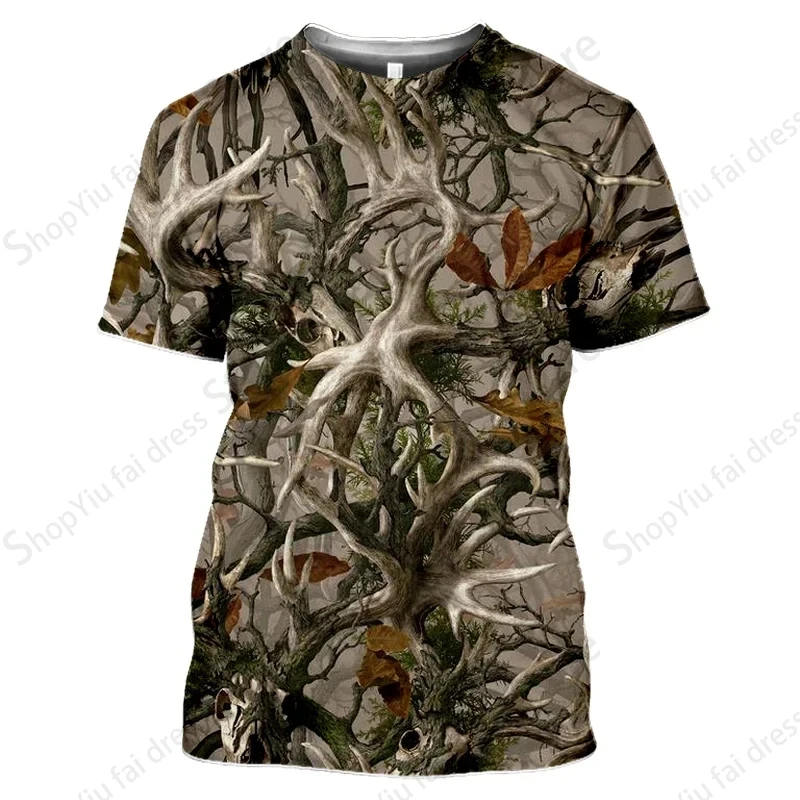 Summer Men\'s T-shirt 3d Camouflage Leaf Print T-shirts Men Women Fashion Short Sleeve Tshirt Kids Hip Hop Tops Tees Outdoors