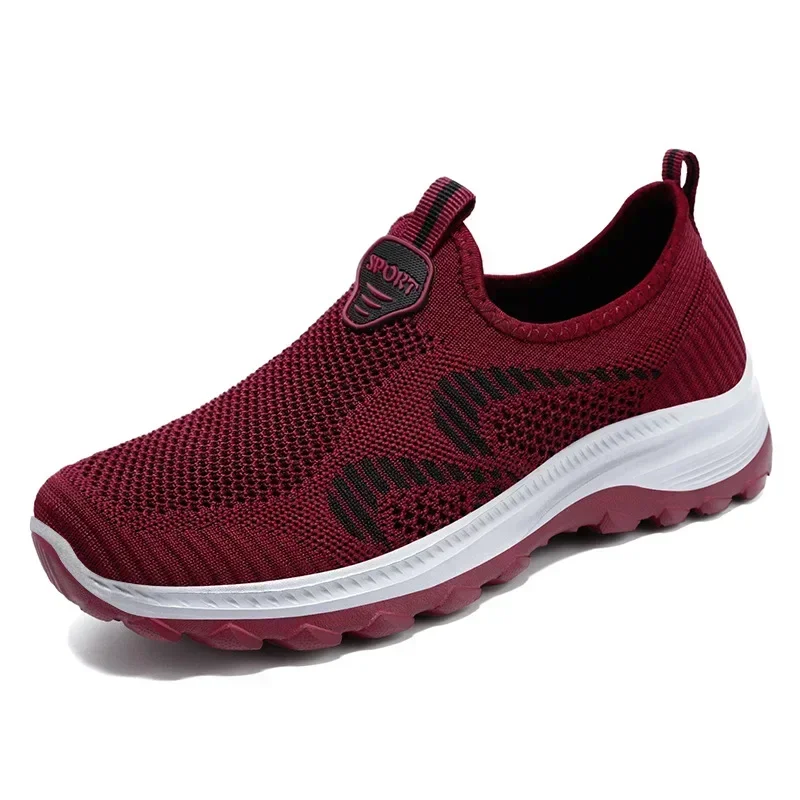 Middle-aged and Elderly One-pedal Sports Shoes Autumn New Breathable Casual Mesh Single Shoes Hiking Shoes Mother