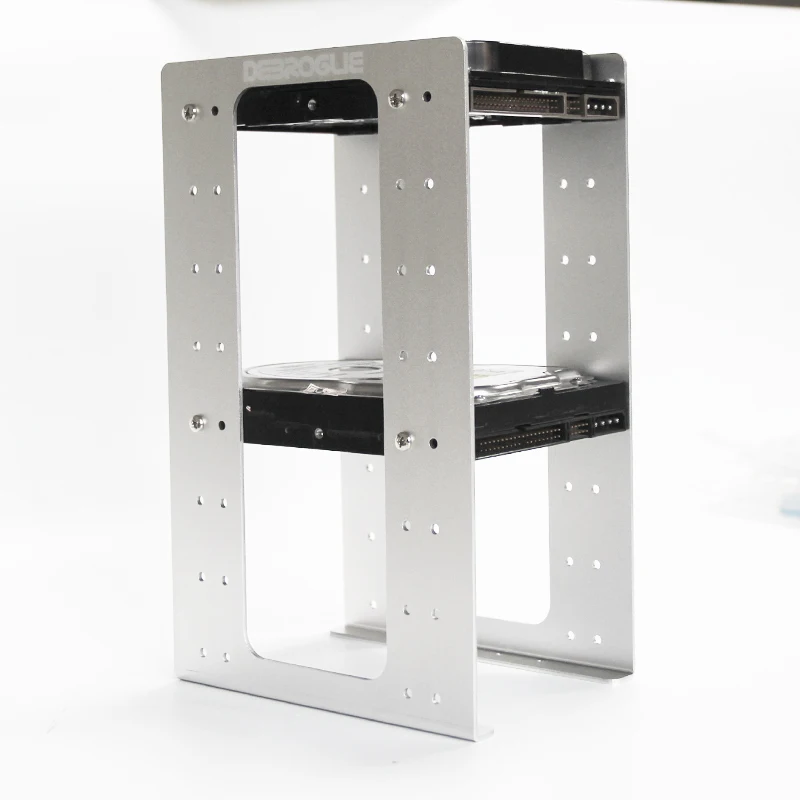 8 bays 3.5 Aluminum hard drive bracket Multi-hard drive open heat dissipation rack Multi-layer stacking with screw for PC case - view 5