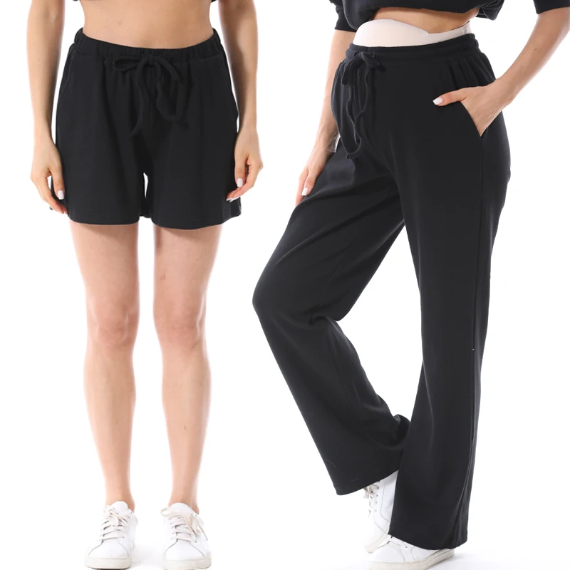 Women Drawstring Pants Casual Sweatpants Pregnant Fashion Wide Leg Cargo Pants Streetwear Big Size S-4XL