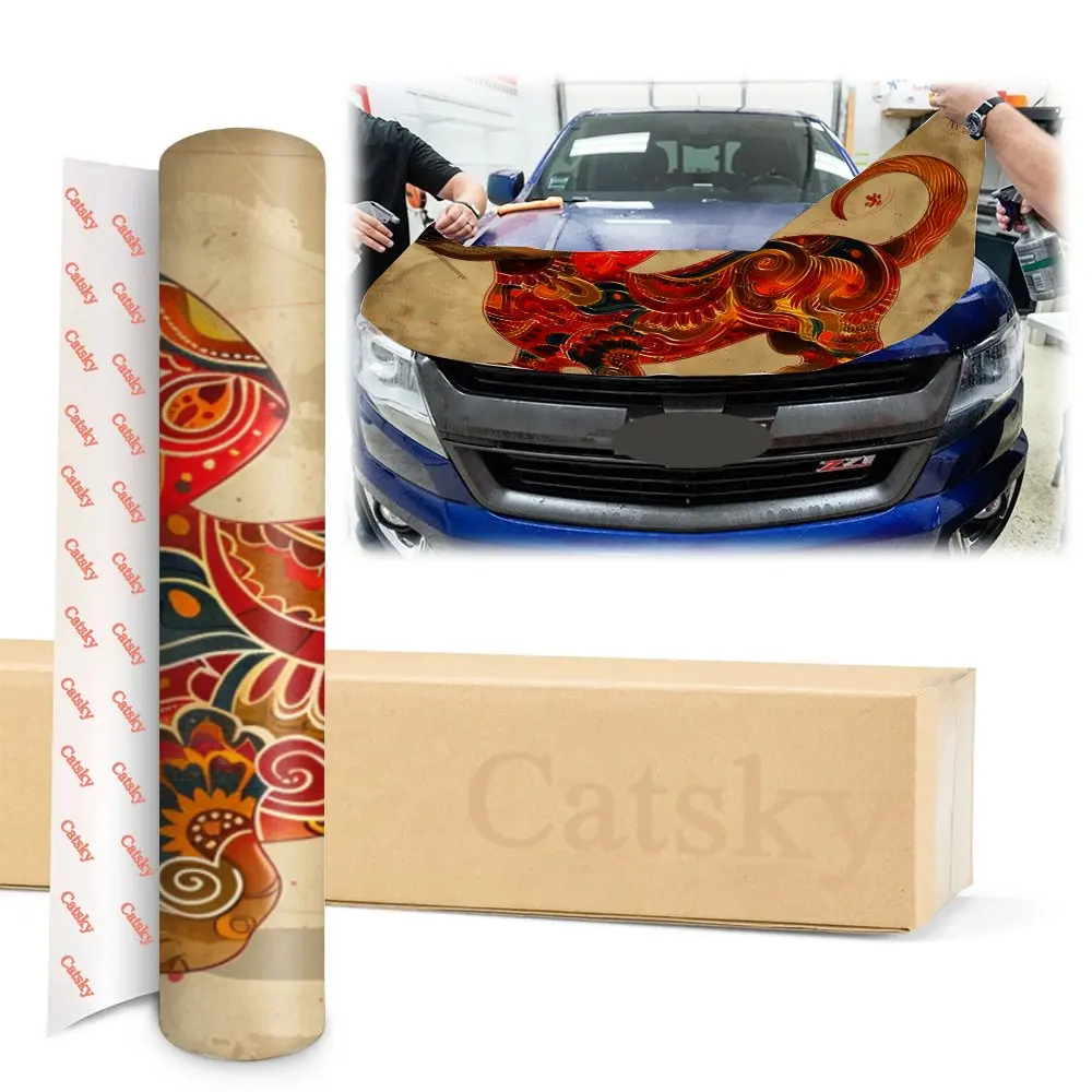 このダックスフントをテーマにしたカーデカールは、耐久性のあるビニールで作られています。