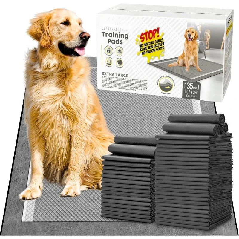 XXL 30"x36" Charcoal Pads for Dogs, Odor-Control Carbon Pee Pads for Dogs Absorbs Up to 10 Cups of