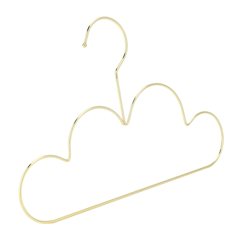 20Pcs Hangers Non Slip Metal Toddlers Clothes Hanger Golden Kids Cloud Shape Coat Hanger Clothing Storage Organizer Rack