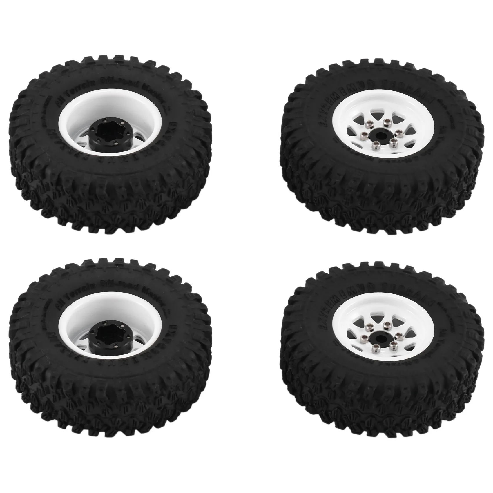 4pcs Metal 1.0" Beadlock Deep Dish Wheel Tire Set For 1/18 1/24 RC Crawler Car Axial SCX24 AX24 TRX4M FMS FCX24 Upgrade Parts