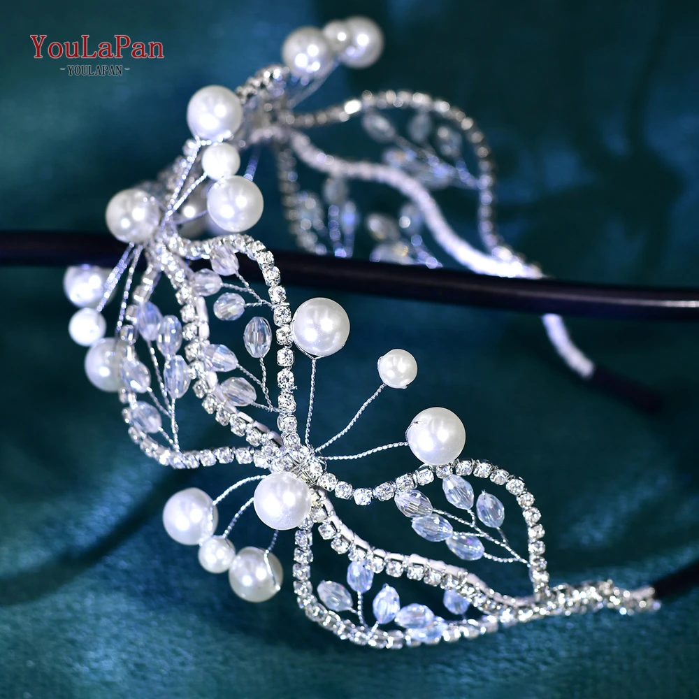 Youlapan Parel Bruid Hoofdbanden Mode Haaraccessoires Voor Vrouwen Bruiloft Strass Hoofd Hoepel Prom Party Tiara Gift HP802