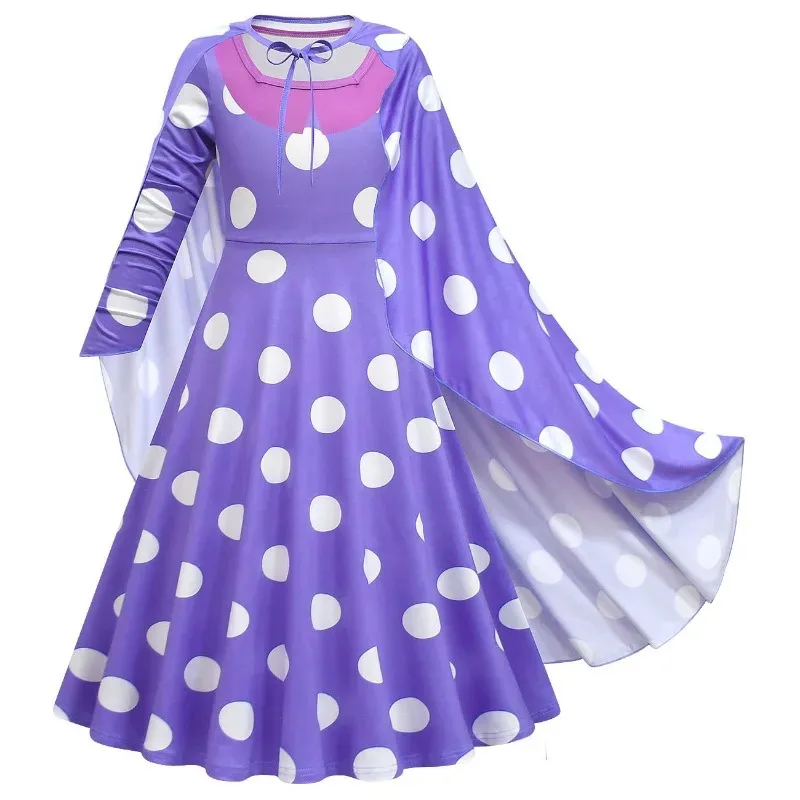 Anime Cosplay Movie Disgust Envy Cosplay Costume Kids Cartoon Flower Princess Dress+cloak+bag +Wig Girls joy Halloween Carn 72th view 4