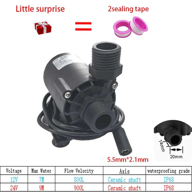 

JT-40 Intelligent Miniature Brushless DC Water Pump 12V 24V 900L/H Circulation Booster Water Pump Water Heater Maximum Lift 10M