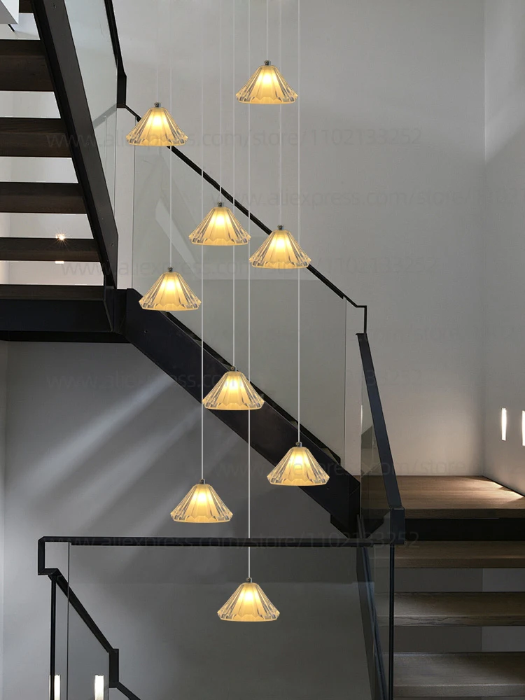 Minimalist Pendant Light LED Modern Lighting Living Room Pendant Light Nordic Designer Restaurant Lighting Staircase Chandelier