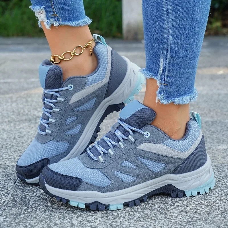 

Hiking Shoes Men Outdoor Lace-up Anti-slip Thick-soled Men Shoes Women Flat Breathable Wear-resistant Casual Sports Shoes Men