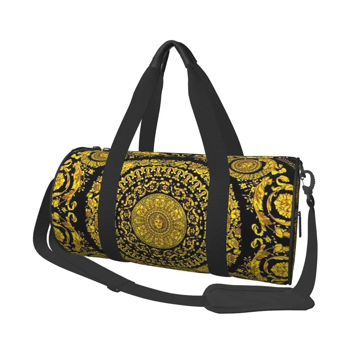 

Decorative Golden Medallion Baroque Large Duffle Gym Bag Multi-Functional Duffle Travel Bags Handbags Fitness bag