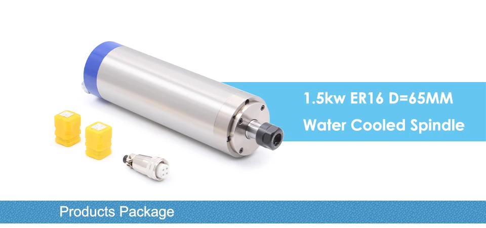 G-PENNY 1,5 kW ER16 wassergekühlte CNC-Spindel 65 mm 4 Stück 7er-Serienlager Wasserkühlungsmotor für Holz- und Aluminium-Gravierfräse – Detail 1
