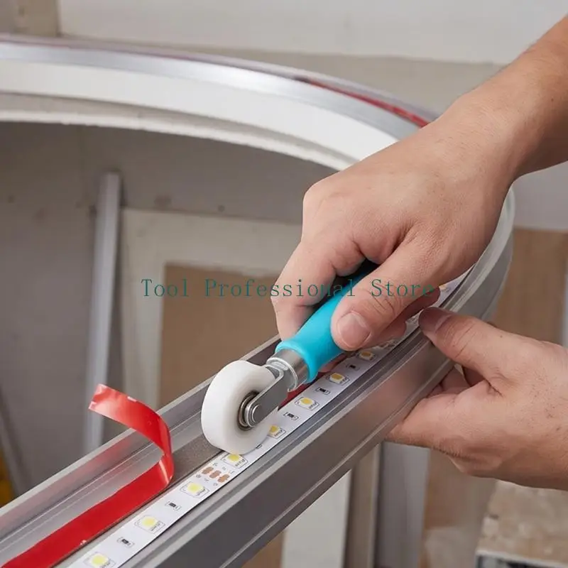 57QF Twin Head LED Strips Press Roller for Cabinet and Ceiling Mounting Work, Handheld Fitting Roller, Single Pack Use