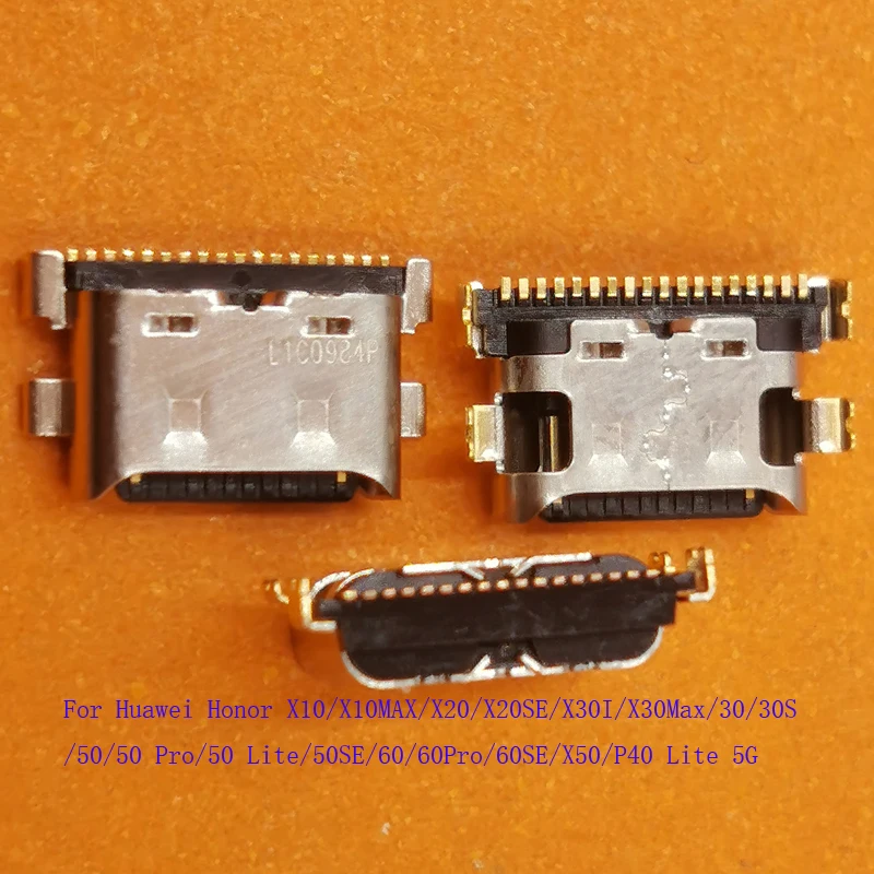 10-200Pcs Charging USB Charger Dock Type C Plug  Connector For Huawei Honor X30I X10 X30 Max 30 50 60 Pro SE 30S X20 P40 Lite 5G