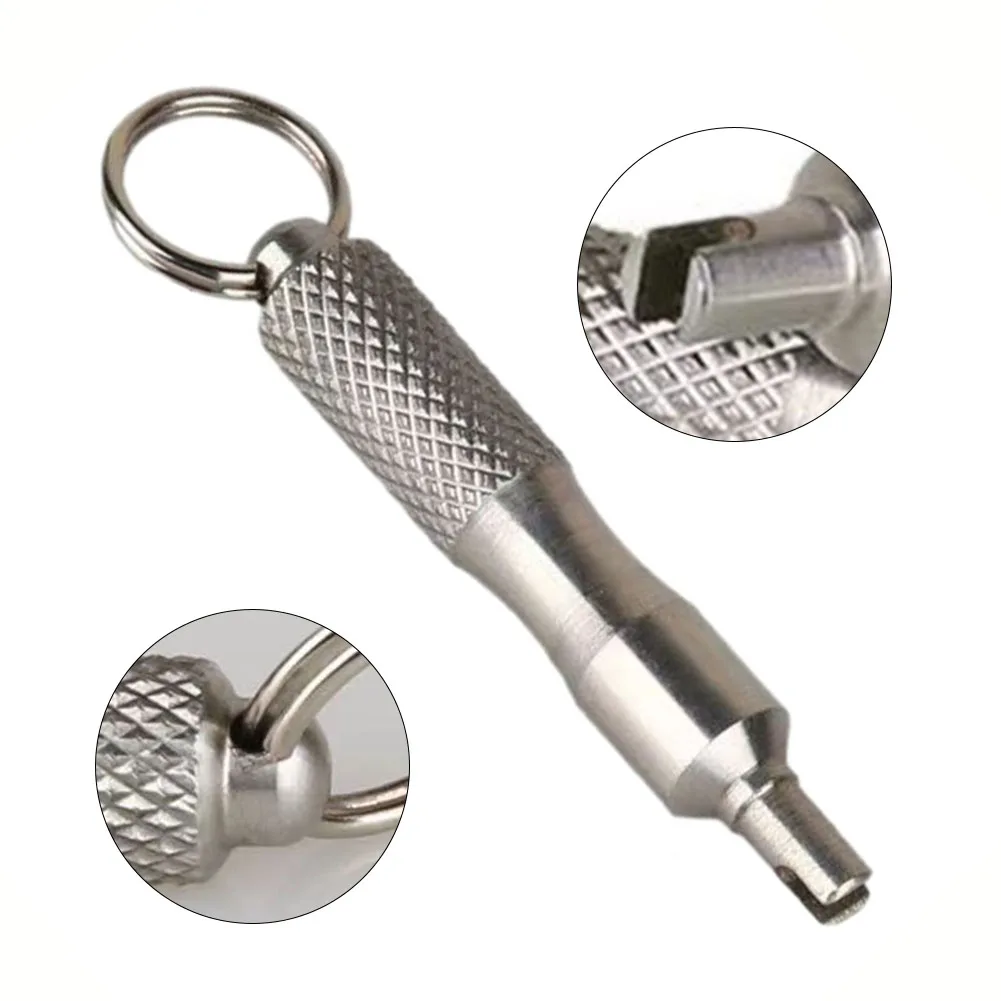 Chave de fenda para pneu de carro, ferramenta de remoção de pneu prateado, material de aço inoxidável 56mm de comprimento, fácil de usar, à prova de ferrugem, cor prateada