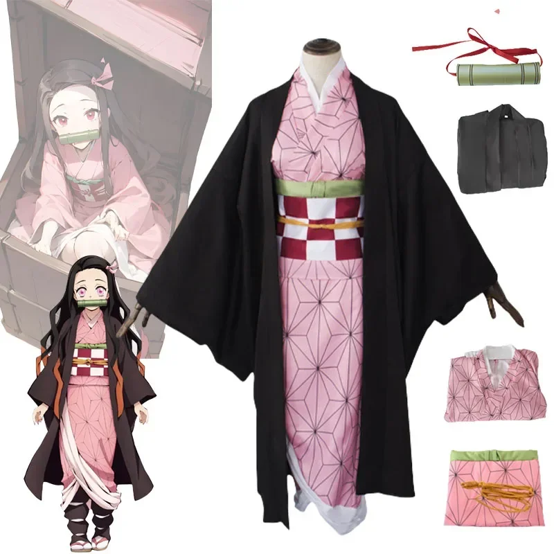 

Anime Demon Slayer Kimetsu no Yaiba Kamado Nezuko Anime Costume Cosplay Costume Cartoon Halloween Carnival party Gift