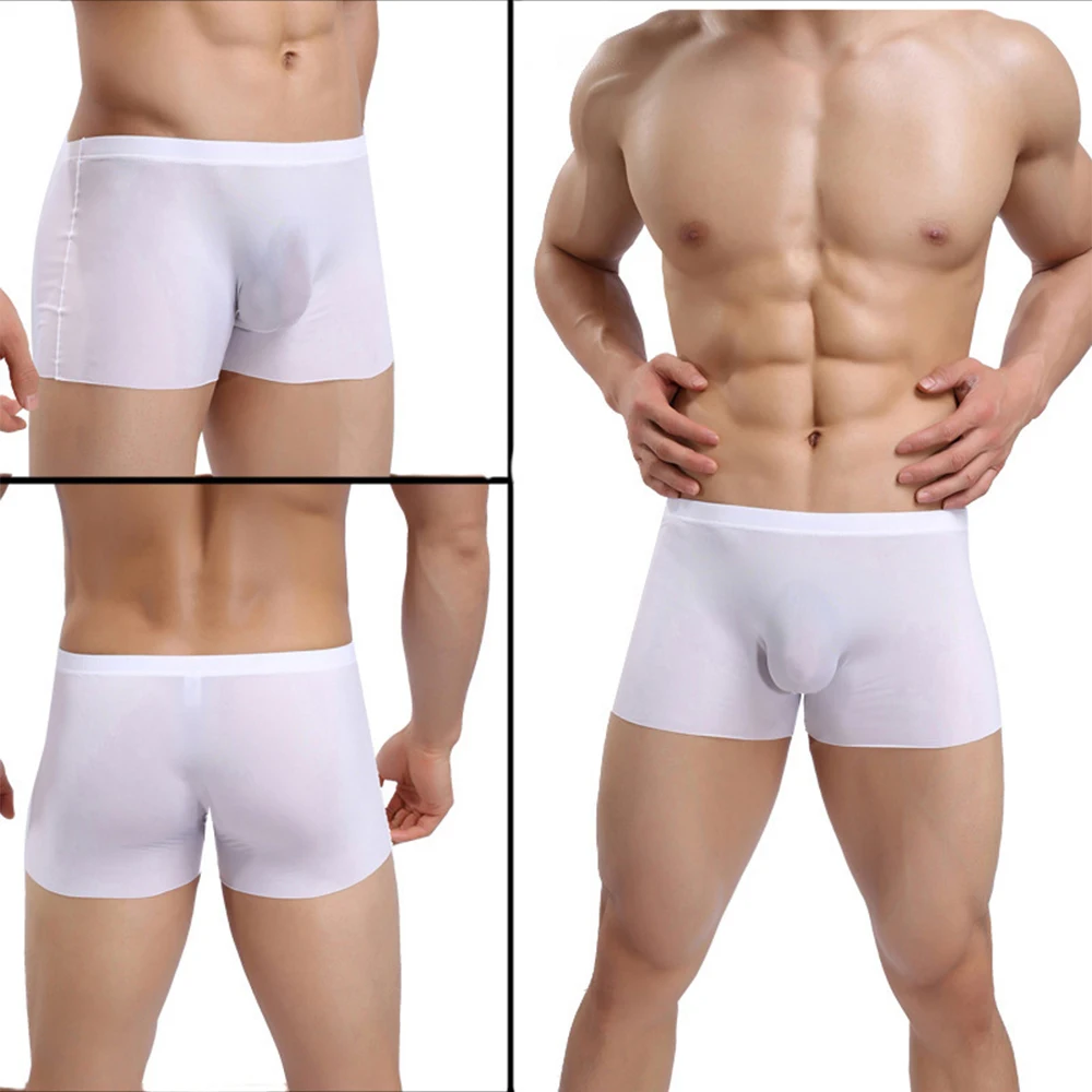 

Men's Pouch Boxers Briefs Seamless And Sheer With Pouch Ultra Thin And Comfortable Choose From Multiple Colors