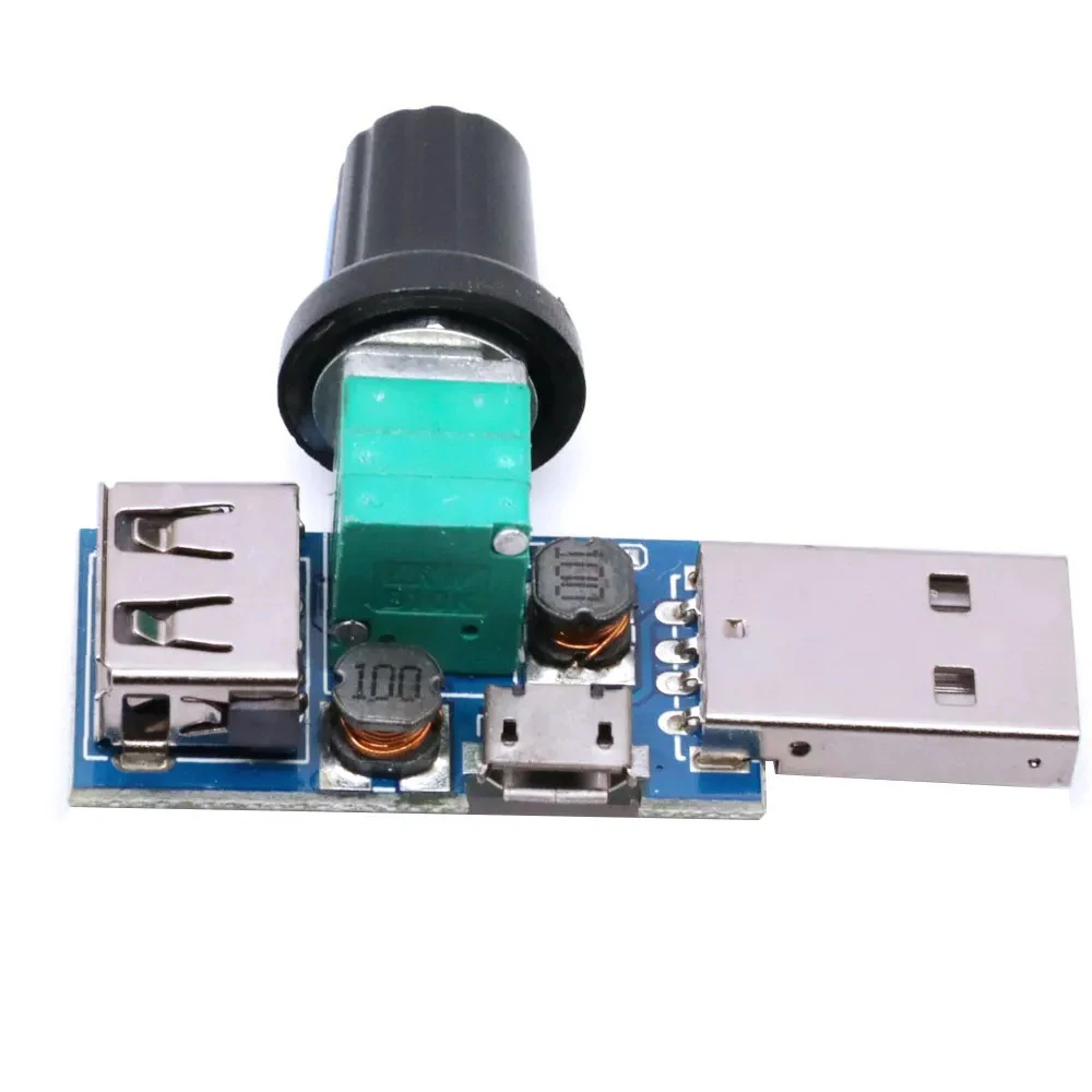 1/2/5/10PCS 5W USB Fan Air Volume Speed Stepless Governor Module Fan Speed Controller Cooling Tool Input DC 4-12V Output 2.5-8V