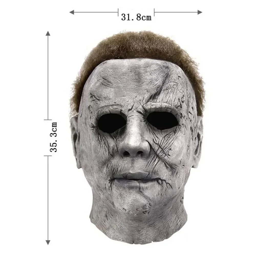 Halloween Michael Myers Maske Gruseliger Killer Vollkopfmaske Gruselige Brandnarbe Latex F – Detail 1